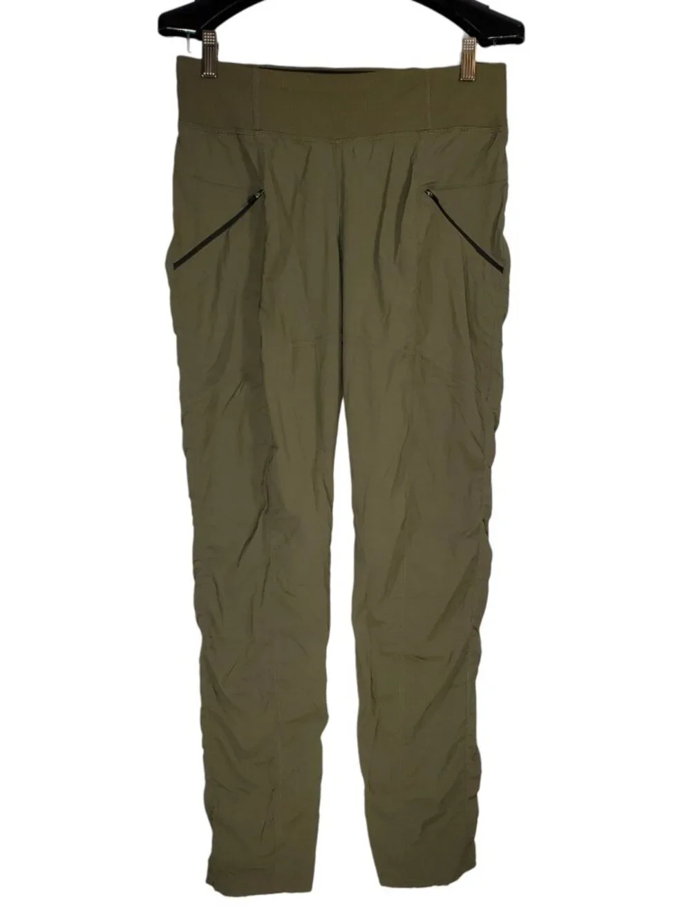 Prana Koen Pants Women's S Grape Leaf Green Nylon Pull-On Tapered Hiking Travel - Picture 2 of 11